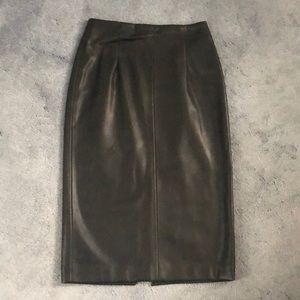 Faux leather pencil skirt
